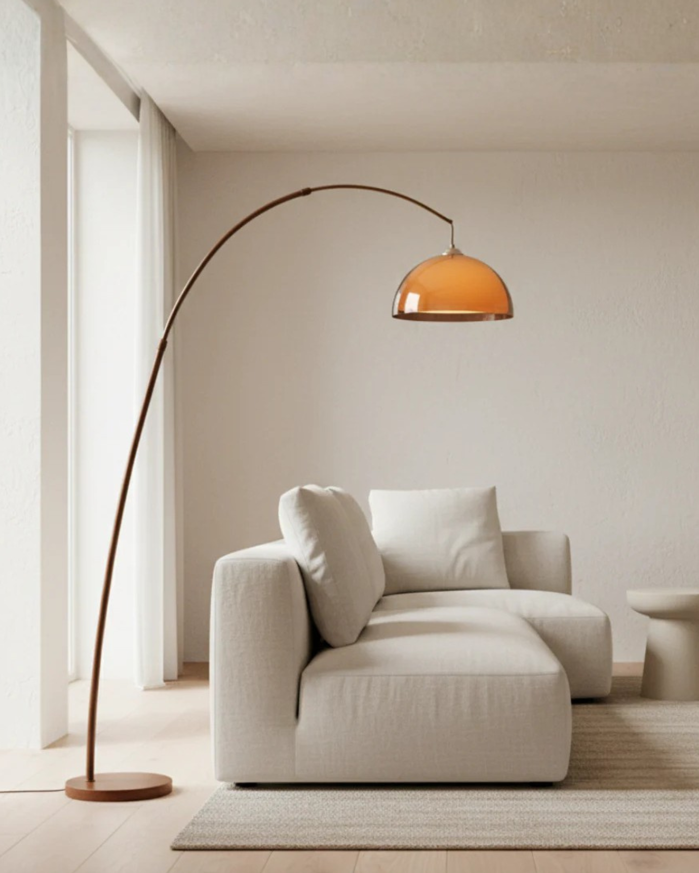 Lampada da Terra ad Arco con Paralume Caldo - Design Elegante per Illuminazione Ambientale 0