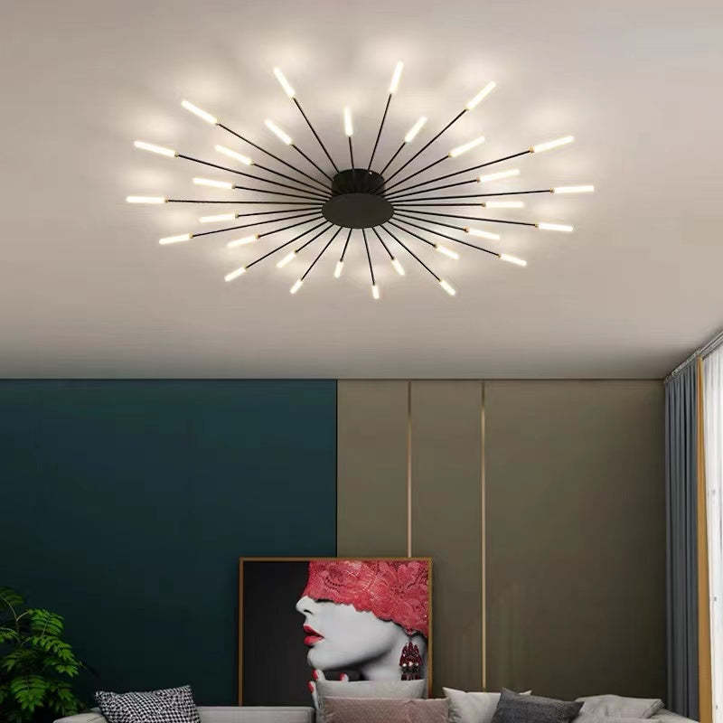 Lampadario Moderno a Soffitto in Metallo con Illuminazione LED per Camera da Letto e Soggiorno 10