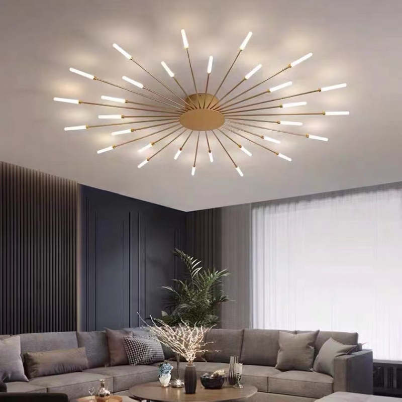 Lampadario Moderno a Soffitto in Metallo con Illuminazione LED per Camera da Letto e Soggiorno 17