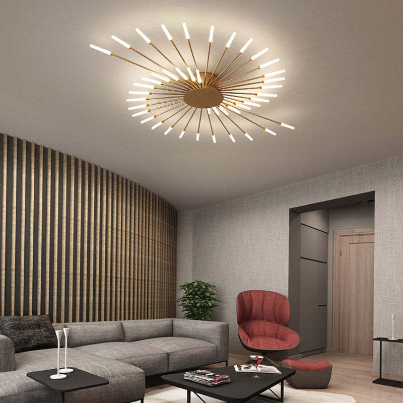 Lampadario Moderno a Soffitto in Metallo con Illuminazione LED per Camera da Letto e Soggiorno 8