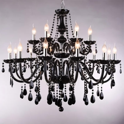 Lampadario Moderno in Cristallo Nero con Bracci Decorati | Eleganza Versatile per Camera da Letto e Soggiorno 7