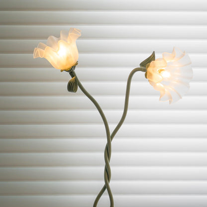 Floral Floor Lamp with Elegant Lampshades
