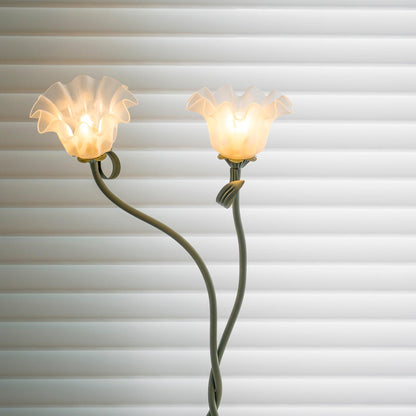Floral Floor Lamp with Elegant Lampshades
