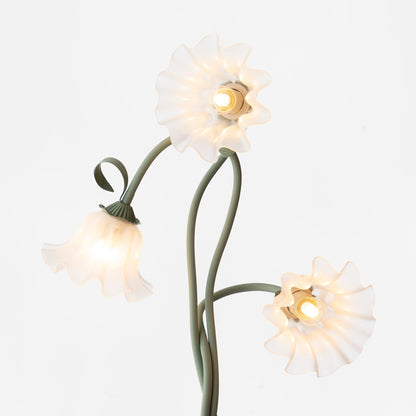 Floral Floor Lamp with Elegant Lampshades