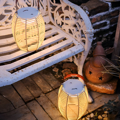 Solar Garden Lamp in Rattan with Waterproof Handle