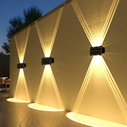Waterproof LED Solar Wall Lamps with Brightness Adjustment | Elegant Design for Gardens and Balconies
