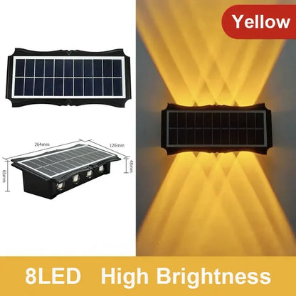 Waterproof LED Solar Wall Lamps with Brightness Adjustment | Elegant Design for Gardens and Balconies
