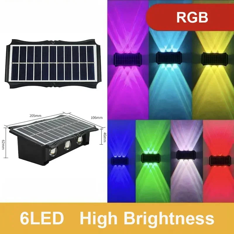 Waterproof LED Solar Wall Lamps with Brightness Adjustment | Elegant Design for Gardens and Balconies