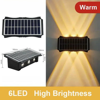 Waterproof LED Solar Wall Lamps with Brightness Adjustment | Elegant Design for Gardens and Balconies