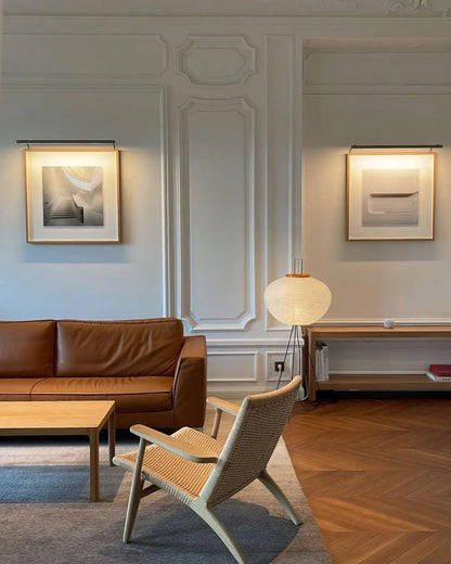 Minimalist Floor Lamp with Soft Paper Lampshade
