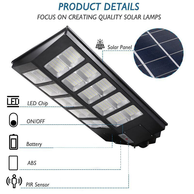 LED Solar Street Lamp - Motion Detection for Security and Efficient Lighting