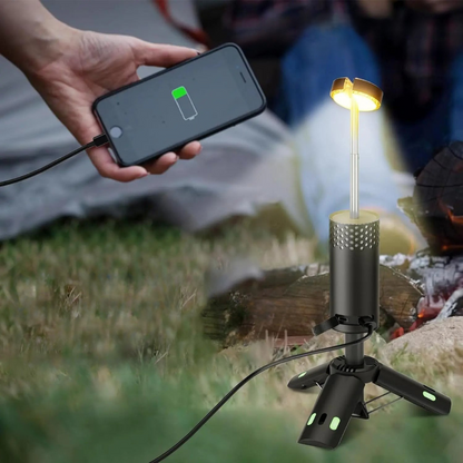 Rechargeable LED Camping Lantern with Tripod and Power Bank | Adjustable and Water-Resistant Light for Outdoor Adventures
