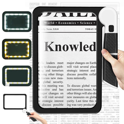 5x Magnifying Glass with Light, Ergonomic Design, and 48 LEDs for Reading and Hobbies