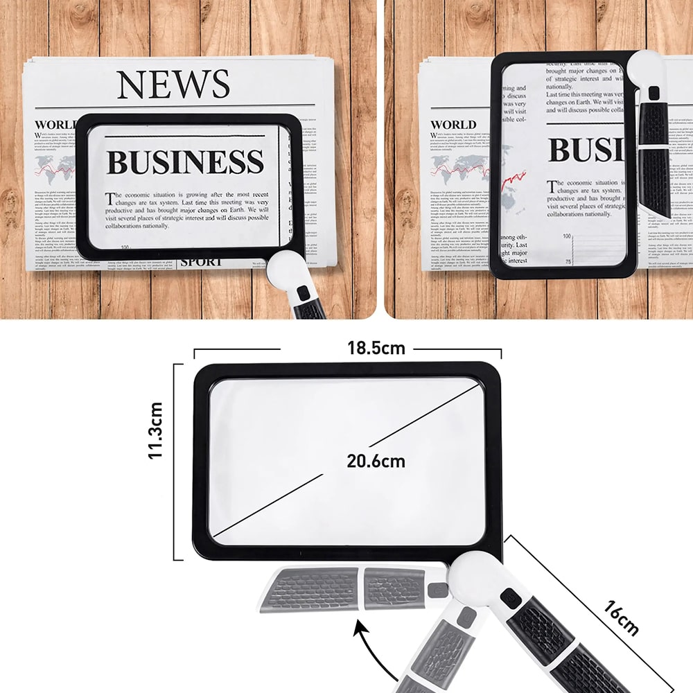 5x Magnifying Glass with Light, Ergonomic Design, and 48 LEDs for Reading and Hobbies