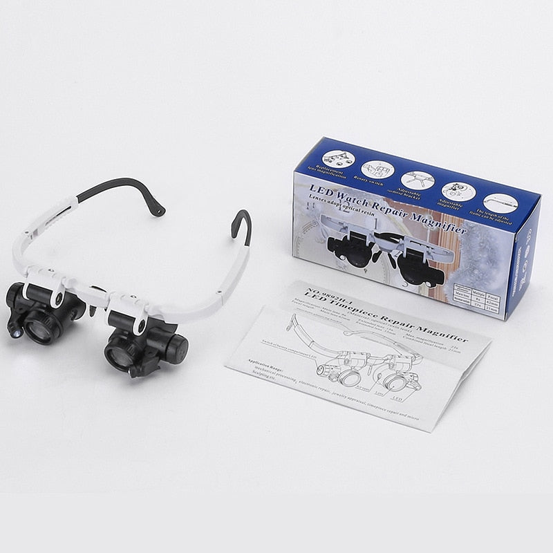Adjustable LED Magnifying Lenses with 8x-23x Magnification | Comfort and Clarity for Precision Work