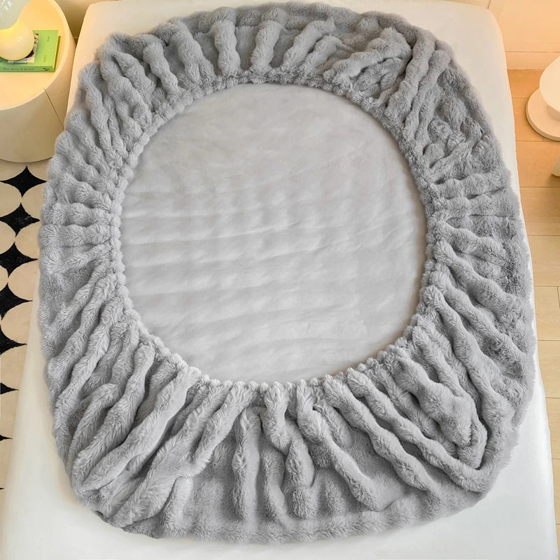 Lenzuolo Letto Singolo in Pile di Coniglio con Angoli Morbidi | Tessuto Traspirante per Comfort Invernale 5