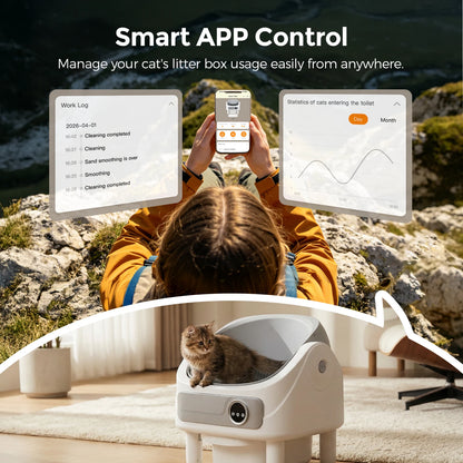 Lettiera Gatto Autopulente con Bio-Radar e Controllo App | Sistema Anti-Odori per Ambienti Freschi 1