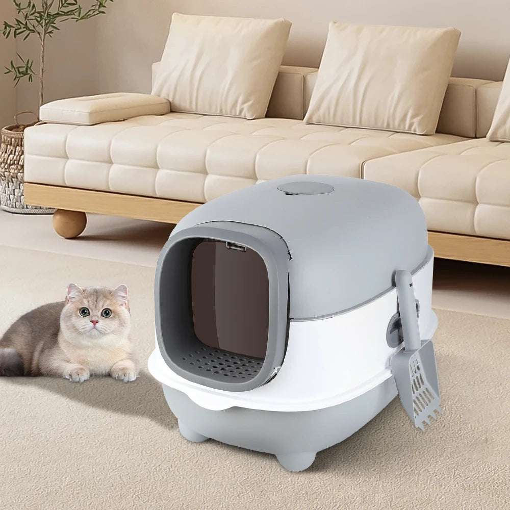 Lettiera Gatto Chiusa con Design a Cupola e Paletta Inclusa | Spazio Ampio per Comfort e Pulizia 1