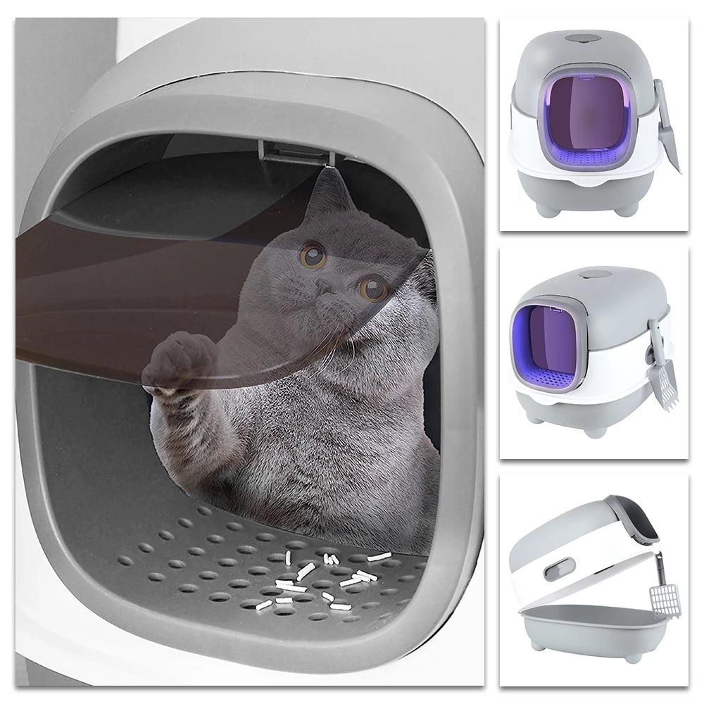 Lettiera Gatto Chiusa con Design a Cupola e Paletta Inclusa | Spazio Ampio per Comfort e Pulizia 2