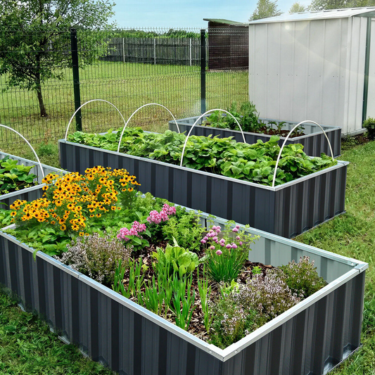 Letto da Giardino Rialzato con Design Ergonomico e Ampio Spazio per Coltivare Fiori e Verdure