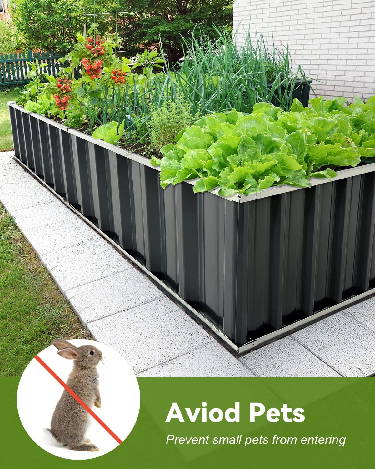 Raised Garden Bed with Ergonomic Design and Ample Space for Growing Flowers and Vegetables