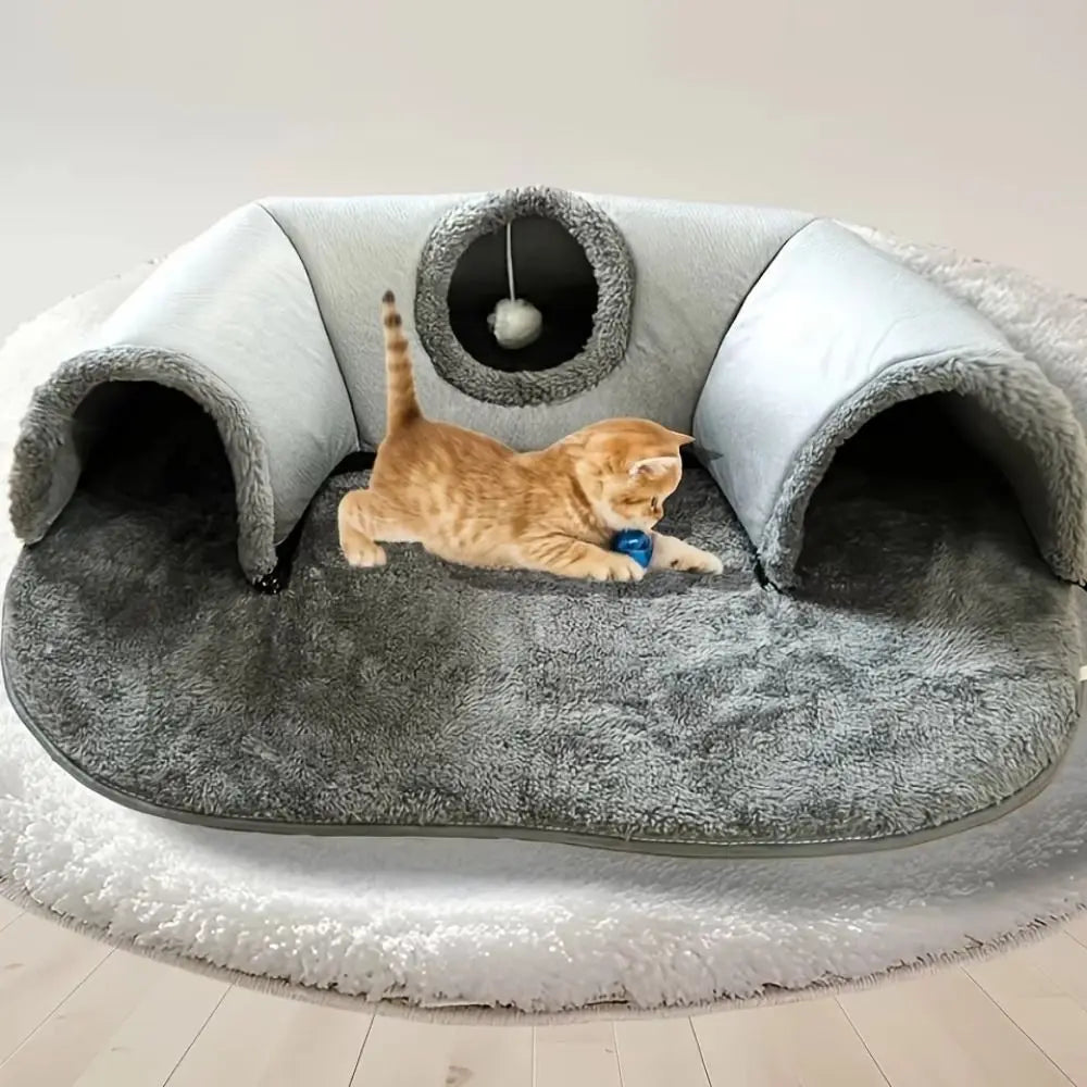 Letto per Gatti Tunnel Extra Large con Design Spazioso | Nido Confortevole per Gioco e Riposo 0