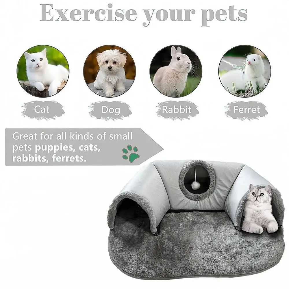 Letto per Gatti Tunnel Extra Large con Design Spazioso | Nido Confortevole per Gioco e Riposo 3