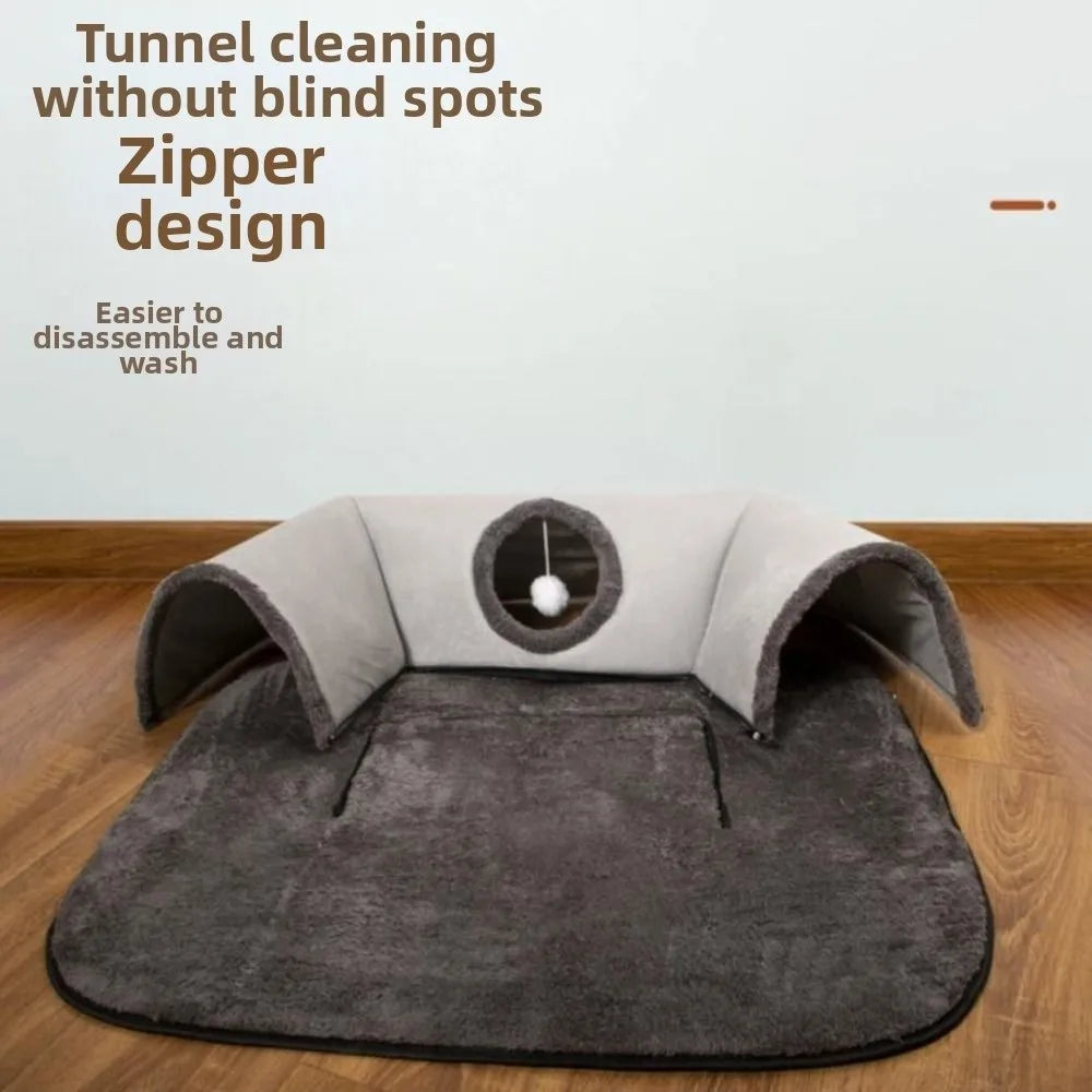 Letto per Gatti Tunnel Extra Large con Design Spazioso | Nido Confortevole per Gioco e Riposo 4
