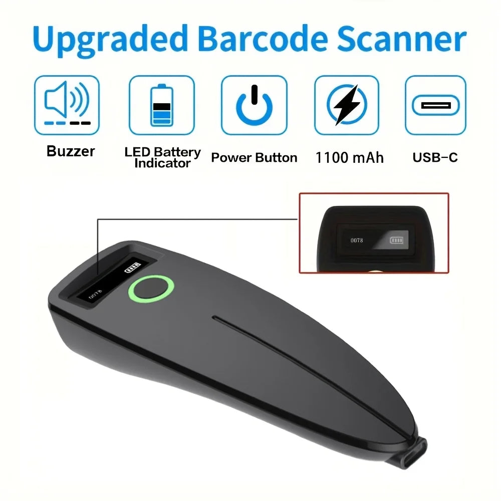 Lettore di Codici a Barre 2D | Lettore QR Code Portatile con Display OLED e Funzione di Archiviazione per Gestione Inventario Efficiente 3