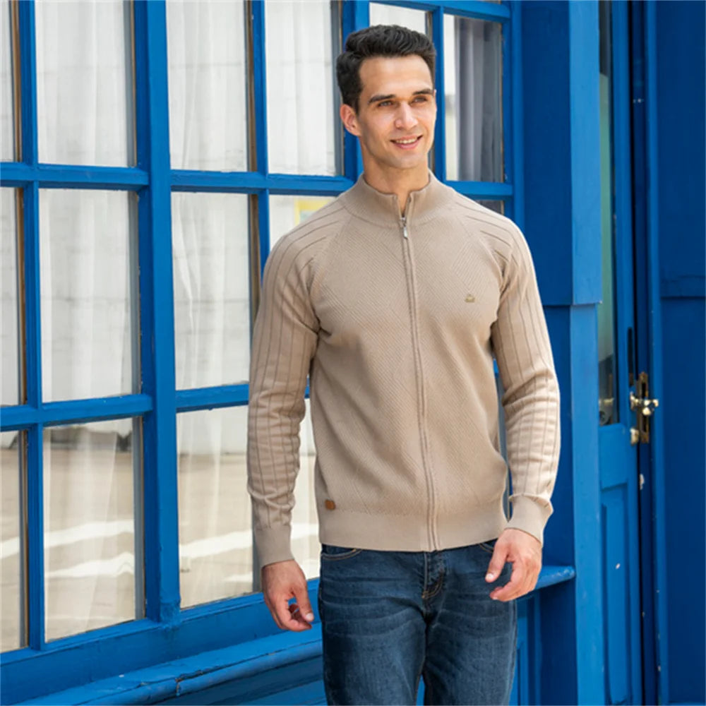 Liam | Elegante Cardigan Uomo in Cotone con Zip per Inverno 4
