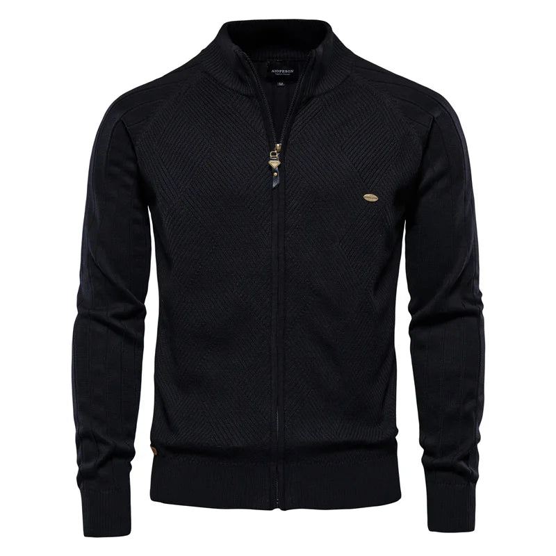 Liam | Elegante Cardigan Uomo in Cotone con Zip per Inverno 5