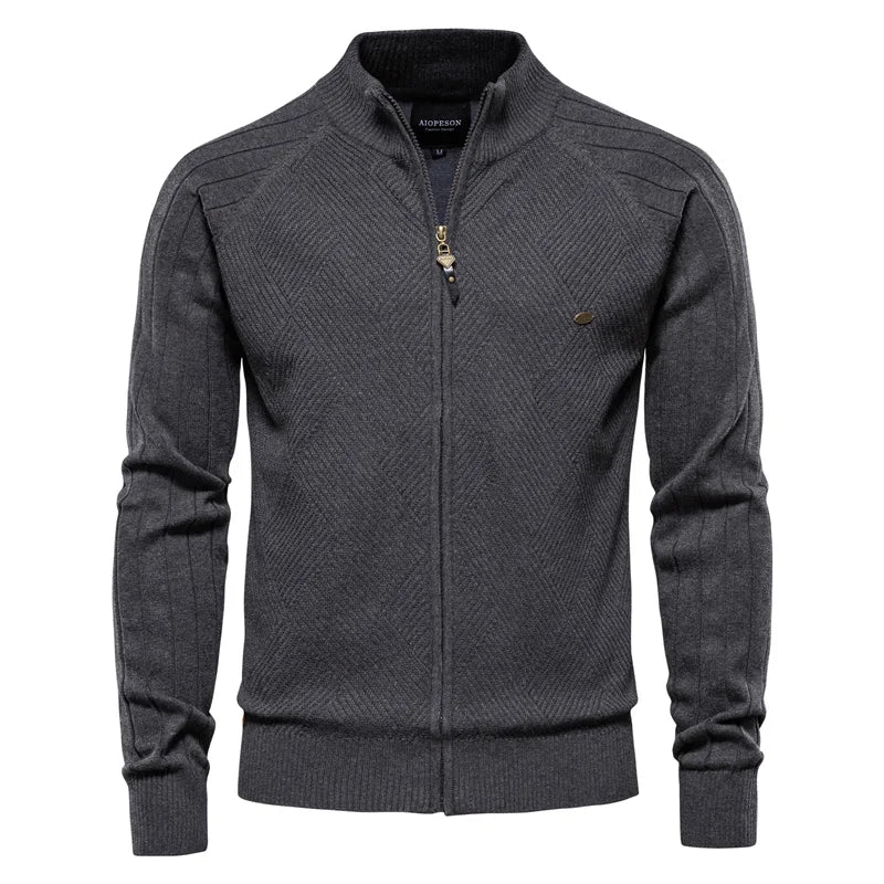 Liam | Elegante Cardigan Uomo in Cotone con Zip per Inverno 7