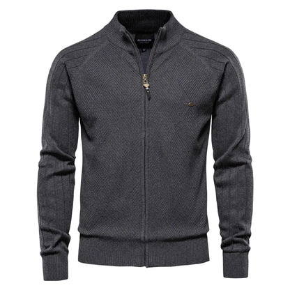 Liam | Elegante Cardigan Uomo in Cotone con Zip per Inverno 7