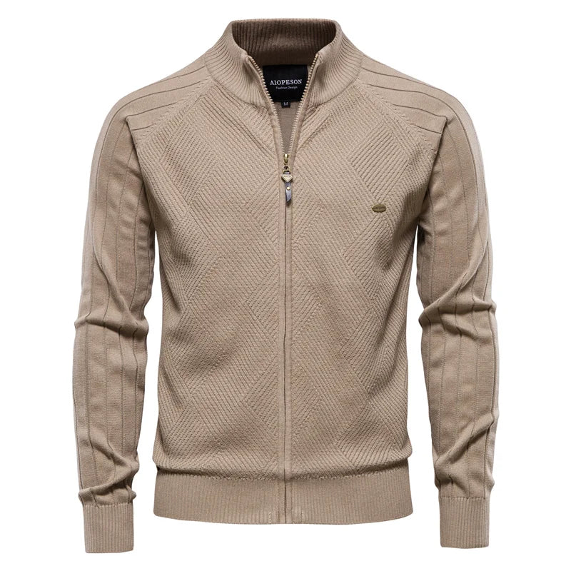 Liam | Elegante Cardigan Uomo in Cotone con Zip per Inverno 8