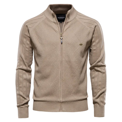 Liam | Elegante Cardigan Uomo in Cotone con Zip per Inverno 8