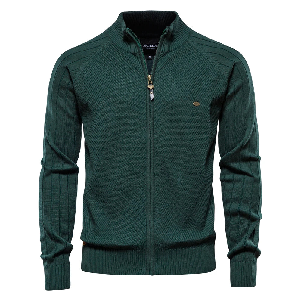 Liam | Elegante Cardigan Uomo in Cotone con Zip per Inverno 9