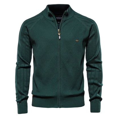 Liam | Elegante Cardigan Uomo in Cotone con Zip per Inverno 9
