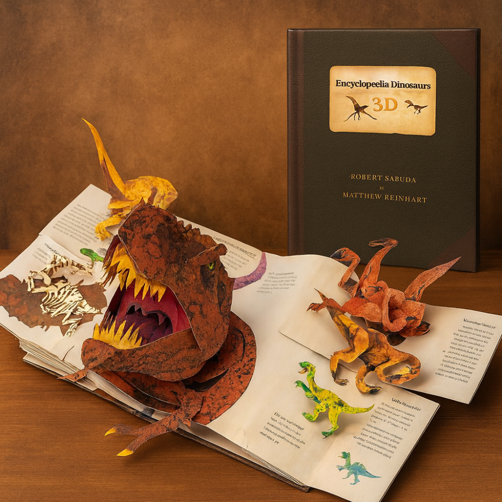 Libro Pop-Up Dinosauri | Enciclopedia Interattiva 3D con Illustrazioni Colorate | Regalo Educativo per Stimolare la Curiosità dei Bambini