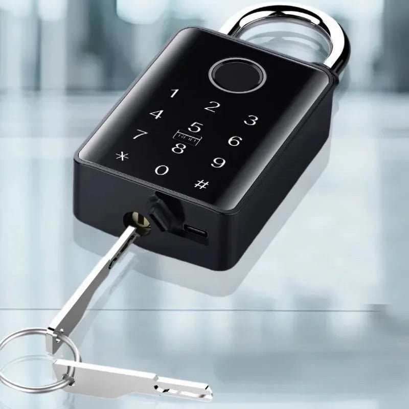 Lucchetto Intelligente | Lucchetto da Esterno con Sensore di Impronte Digitali | Design Robusto per Accesso Sicuro e Veloce 2