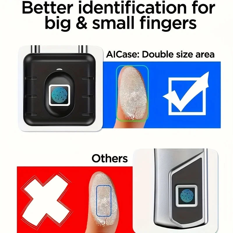 Lucchetto Smart | Lucchetto Impermeabile con Impronte Digitali Ricaricabile USB | Sicurezza Senza Chiave per Uso Esterno 4
