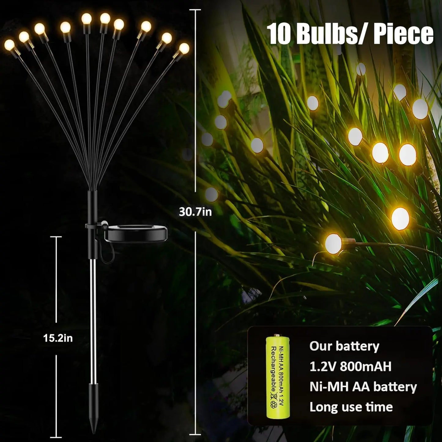 Garden Solar Lights | Waterproof Lamps with Flexible Design | Magical Atmosphere for Outdoors