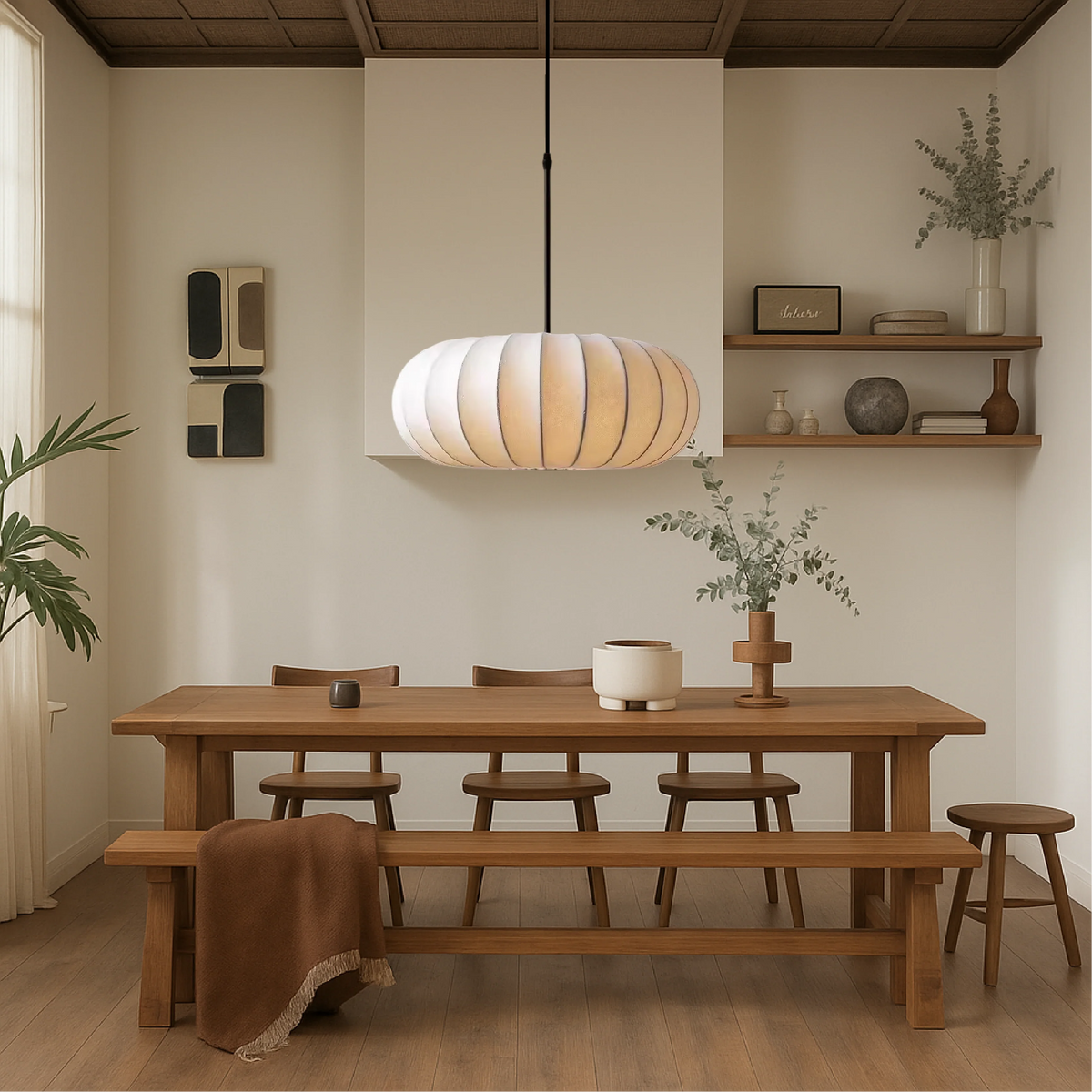 LumaSilk | Elegante Lampada a Sospensione in Tessuto per Illuminazione Moderna 0