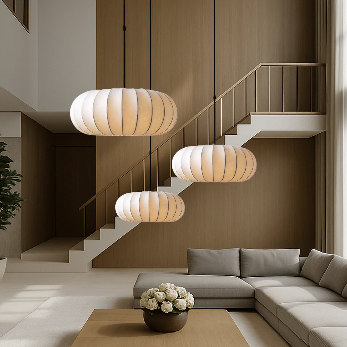 LumaSilk | Elegante Lampada a Sospensione in Tessuto per Illuminazione Moderna 3