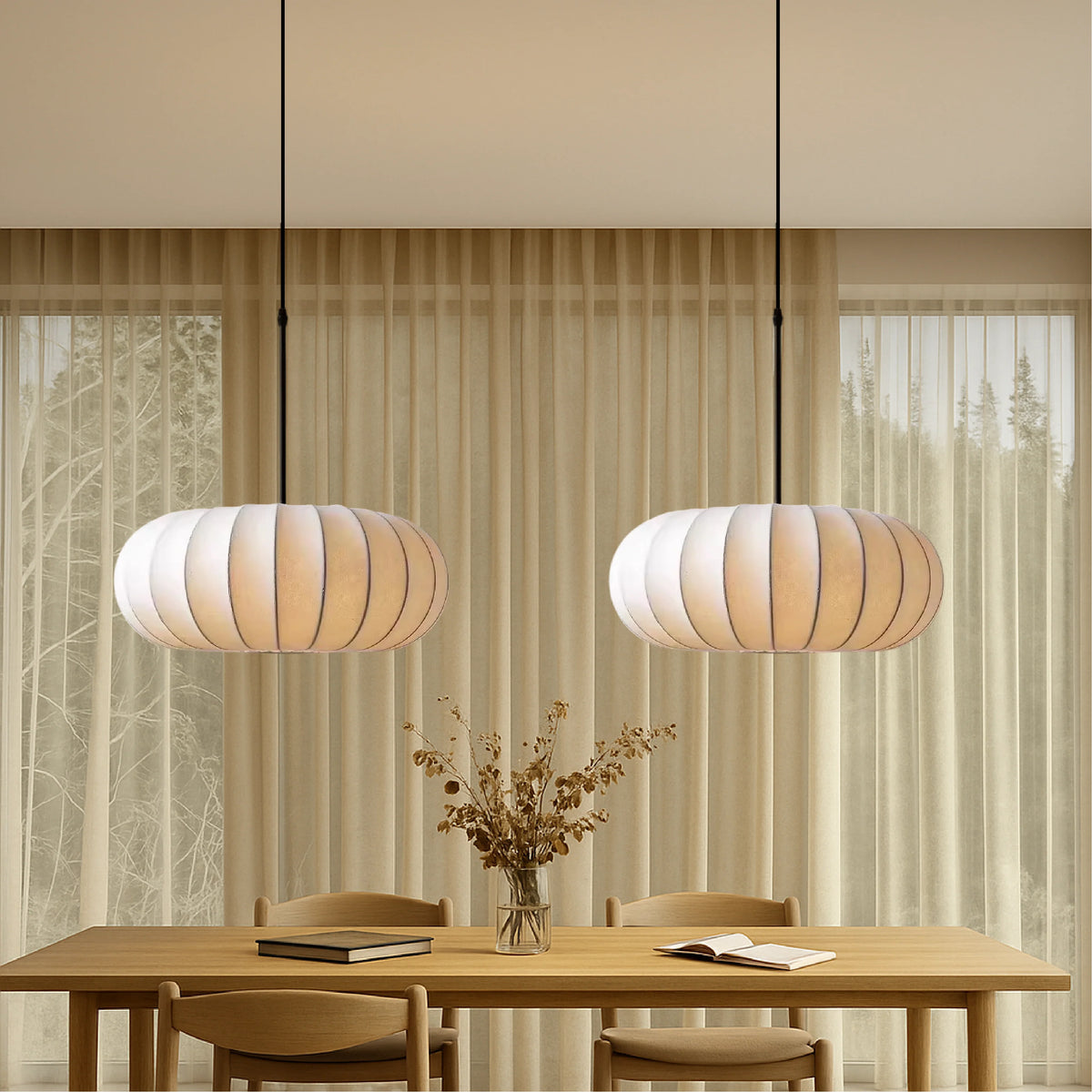 LumaSilk | Elegante Lampada a Sospensione in Tessuto per Illuminazione Moderna 4