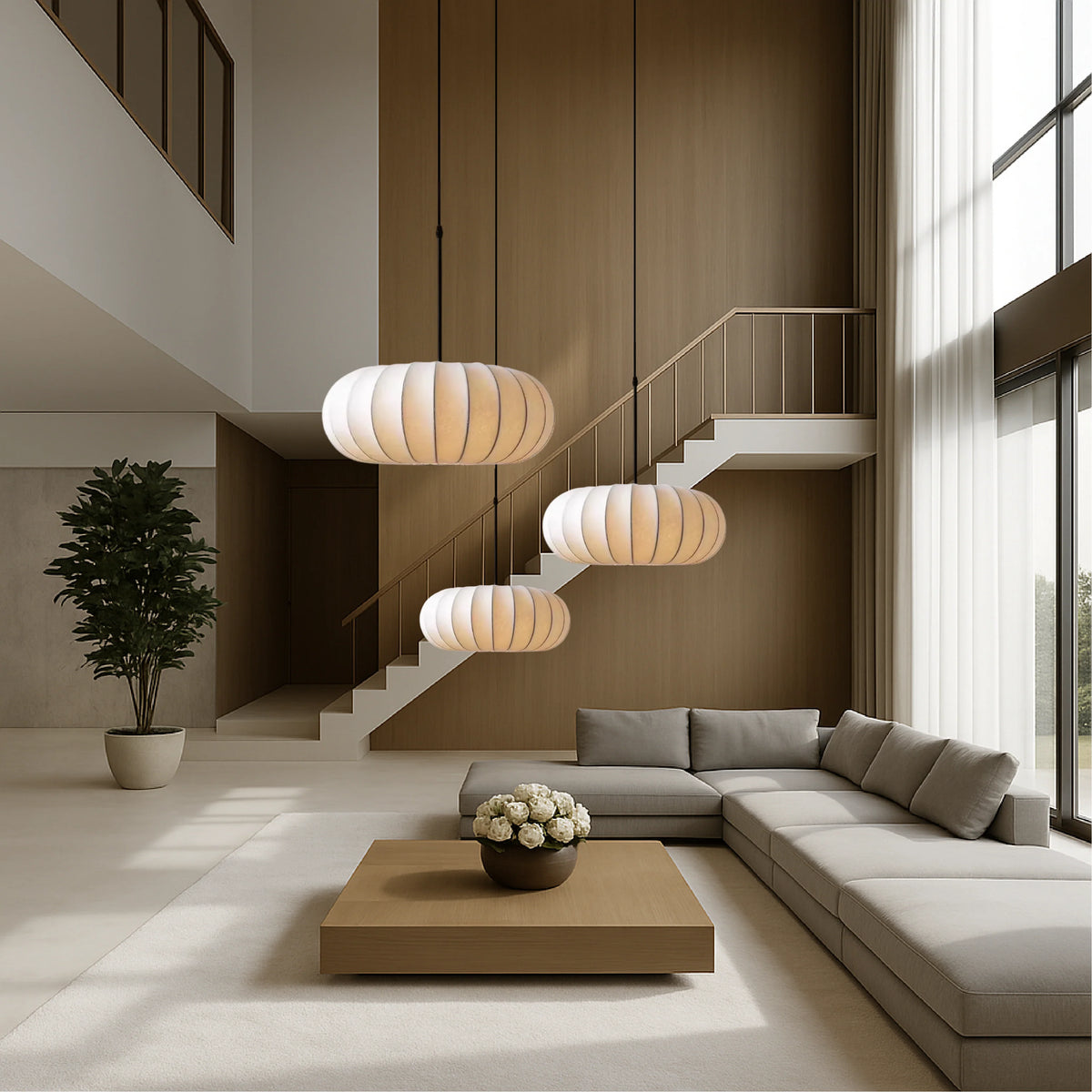 LumaSilk | Elegante Lampada a Sospensione in Tessuto per Illuminazione Moderna 6