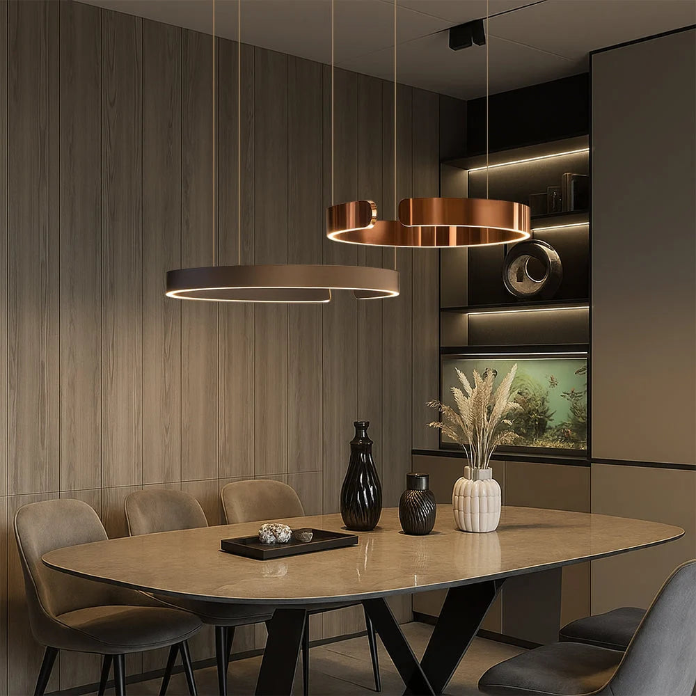 LumoRing | Elegante Moderna Lampada LED Sospesa per Interni 6