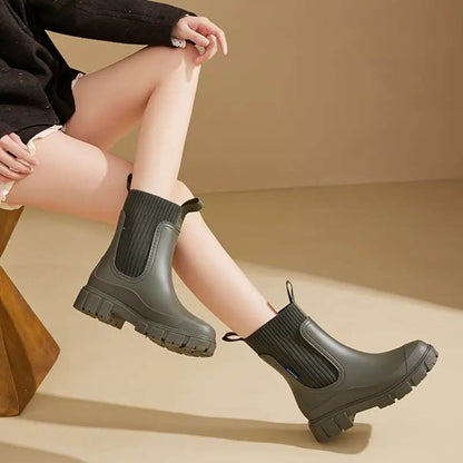Bruna | Stivali Donna Impermeabili da Pioggia con Suola Antiscivolo - Eleganza con Ogni Tempo