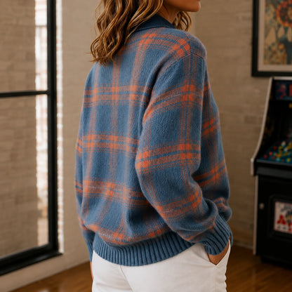 Luna | Elegante Maglione a Quadri con Colletto per Donna 1