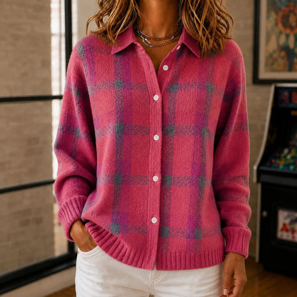 Luna | Elegante Maglione a Quadri con Colletto per Donna 6