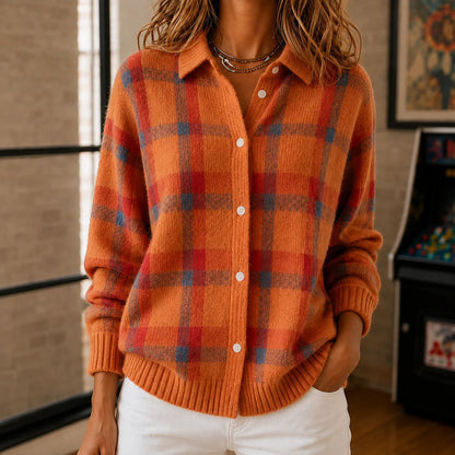 Luna | Elegante Maglione a Quadri con Colletto per Donna 7